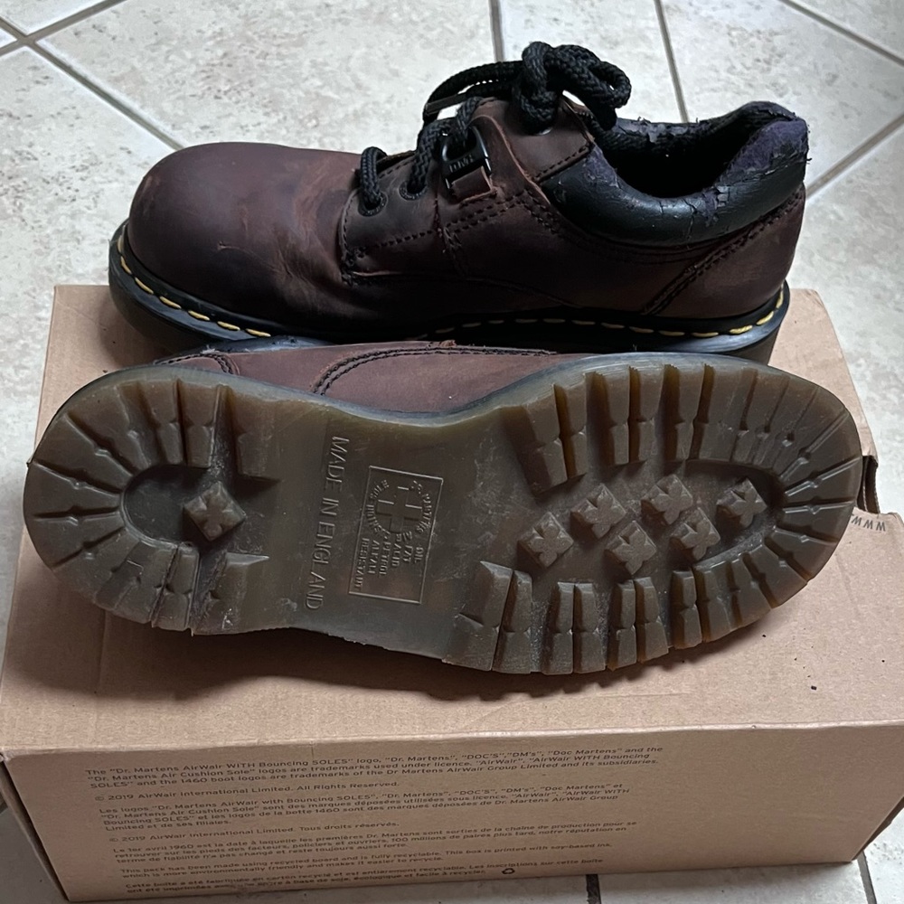 Vintage Dr. Martens Distressed Steel Toe Oxford MADE IN ENGLAND Shoes
